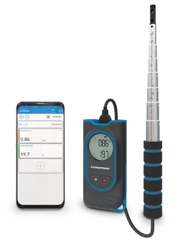 Termoanemómetro de hilo caliente Con sonda de hilo caliente integrada Si-VH3